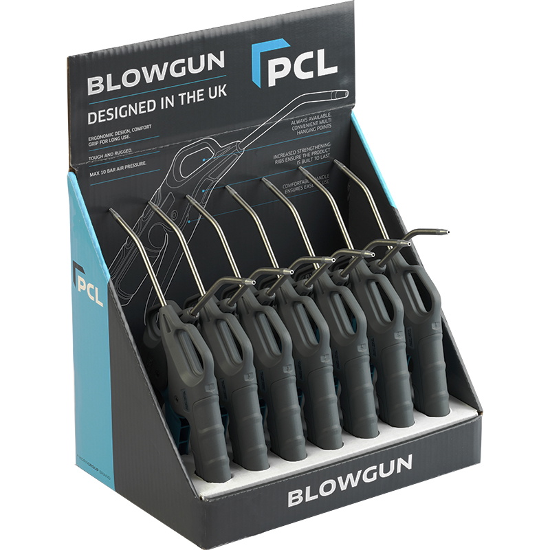 PCL PCLK7001 Display Box of 13 BG7001 (Blowgun, Ergo, Standard Nozzle, Inlet Rp1/4)